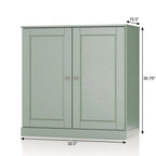 32" Sage Solid Wood Free Standing Double Door Linen Cabinet