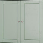 32" Sage Solid Wood Free Standing Double Door Linen Cabinet