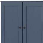 32" French Blue Solid Wood Free Standing Double Door Linen Cabinet