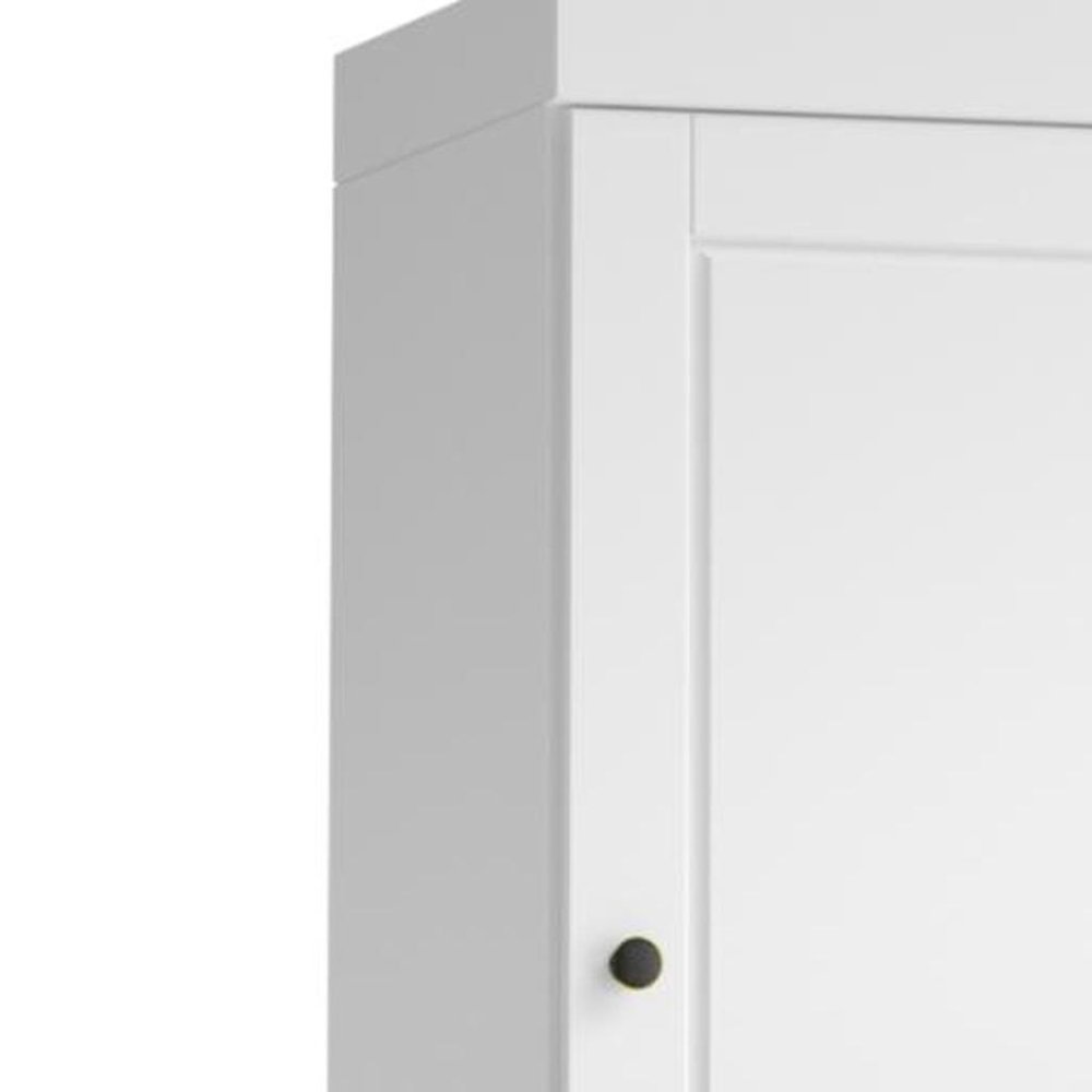17" White Solid Wood Free Standing Double Door Linen Cabinet