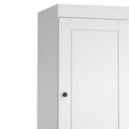 17" White Solid Wood Free Standing Double Door Linen Cabinet