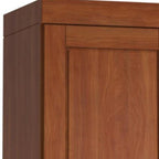 17" Coffee Solid Wood Free Standing Double Door Linen Cabinet