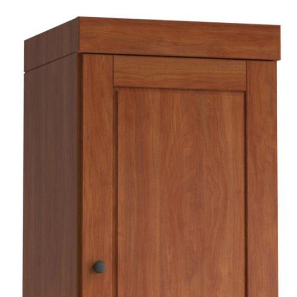 17" Coffee Solid Wood Free Standing Double Door Linen Cabinet