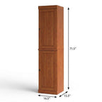 17" Coffee Solid Wood Free Standing Double Door Linen Cabinet