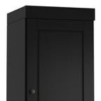 17" Black Solid Wood Free Standing Double Door Linen Cabinet
