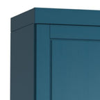17" Teal Blue Solid Wood Free Standing Double Door Linen Cabinet