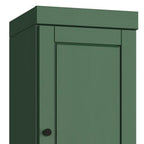 17" Green Solid Wood Free Standing Double Door Linen Cabinet