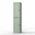 17" Sage Solid Wood Free Standing Double Door Linen Cabinet