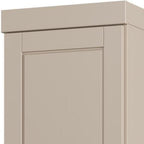 17" Beige Solid Wood Free Standing Double Door Linen Cabinet