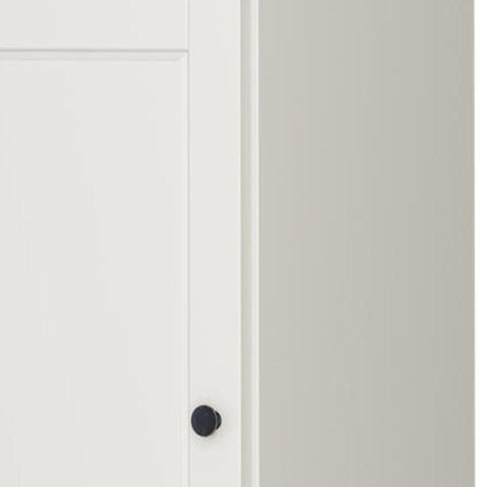 17" Off White Solid Wood Free Standing Double Door Linen Cabinet