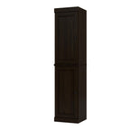 17" Espresso Solid Wood Free Standing Double Door Linen Cabinet