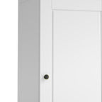 17" White Solid Wood Free Standing Double Door Linen Cabinet