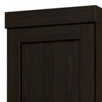 17" Black Solid Wood Free Standing Double Door Linen Cabinet