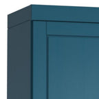 17" Teal Blue Solid Wood Free Standing Double Door Linen Cabinet