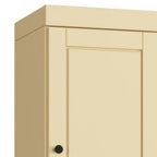 17" Yellow Solid Wood Free Standing Double Door Linen Cabinet