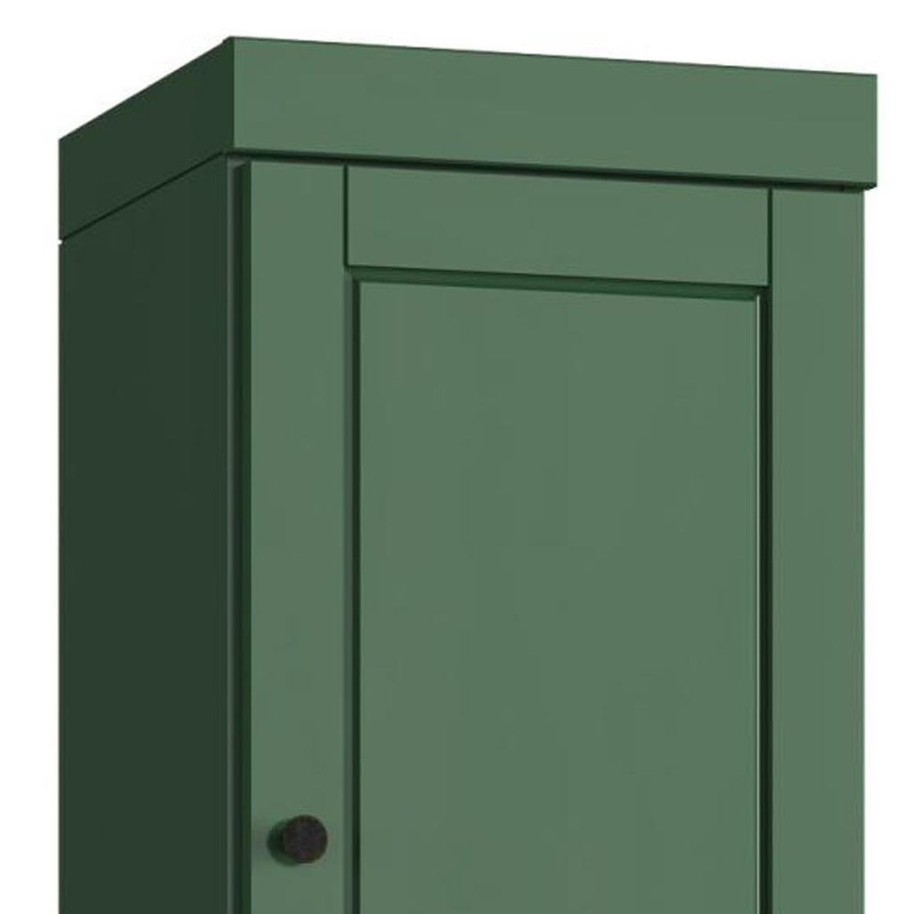 17" Green Solid Wood Free Standing Double Door Linen Cabinet