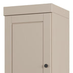 17" Beige Solid Wood Free Standing Double Door Linen Cabinet