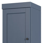 17" French Blue Solid Wood Free Standing Double Door Linen Cabinet
