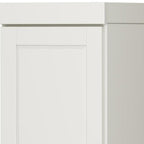 17" Off White Solid Wood Free Standing Double Door Linen Cabinet
