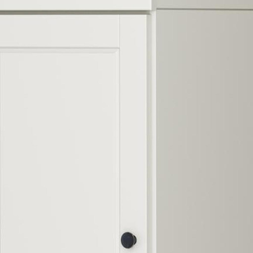 17" Off White Solid Wood Free Standing Double Door Linen Cabinet