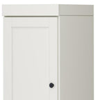 17" Off White Solid Wood Free Standing Double Door Linen Cabinet