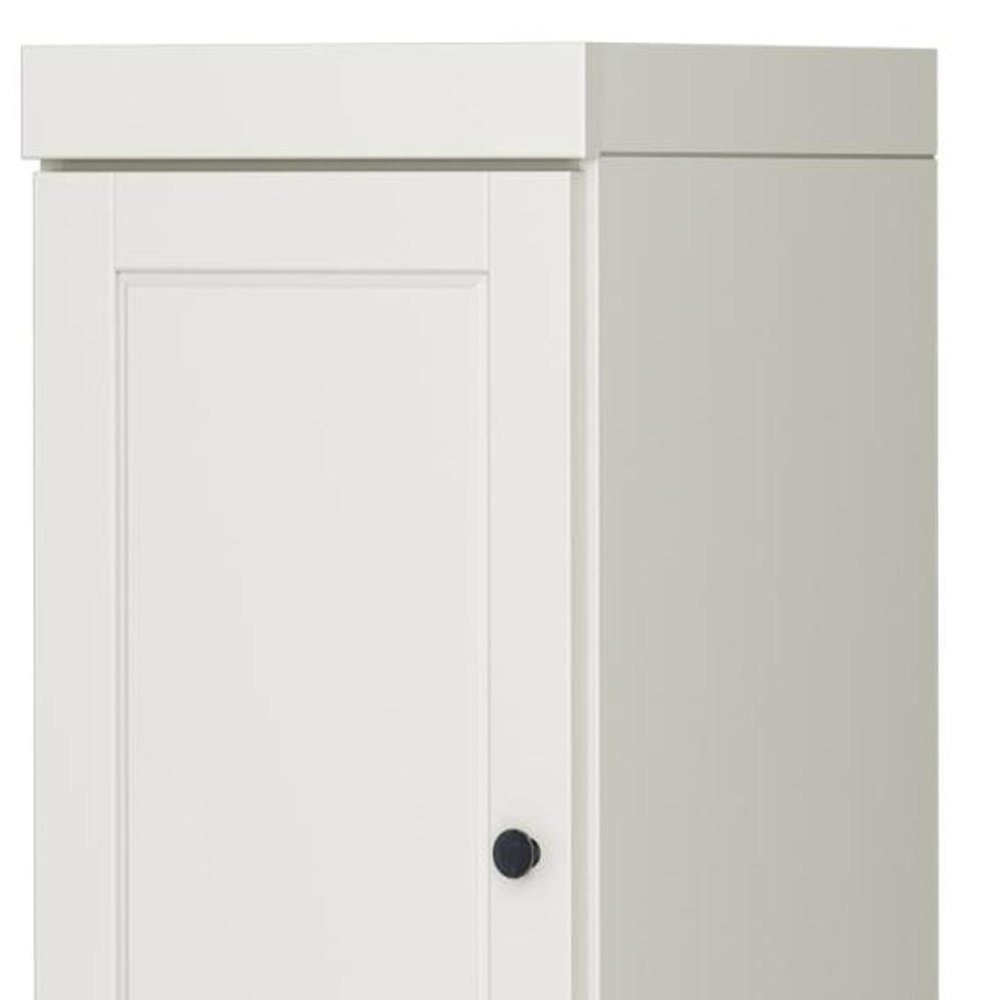 17" Off White Solid Wood Free Standing Double Door Linen Cabinet