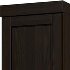 17" Espresso Solid Wood Free Standing Double Door Linen Cabinet