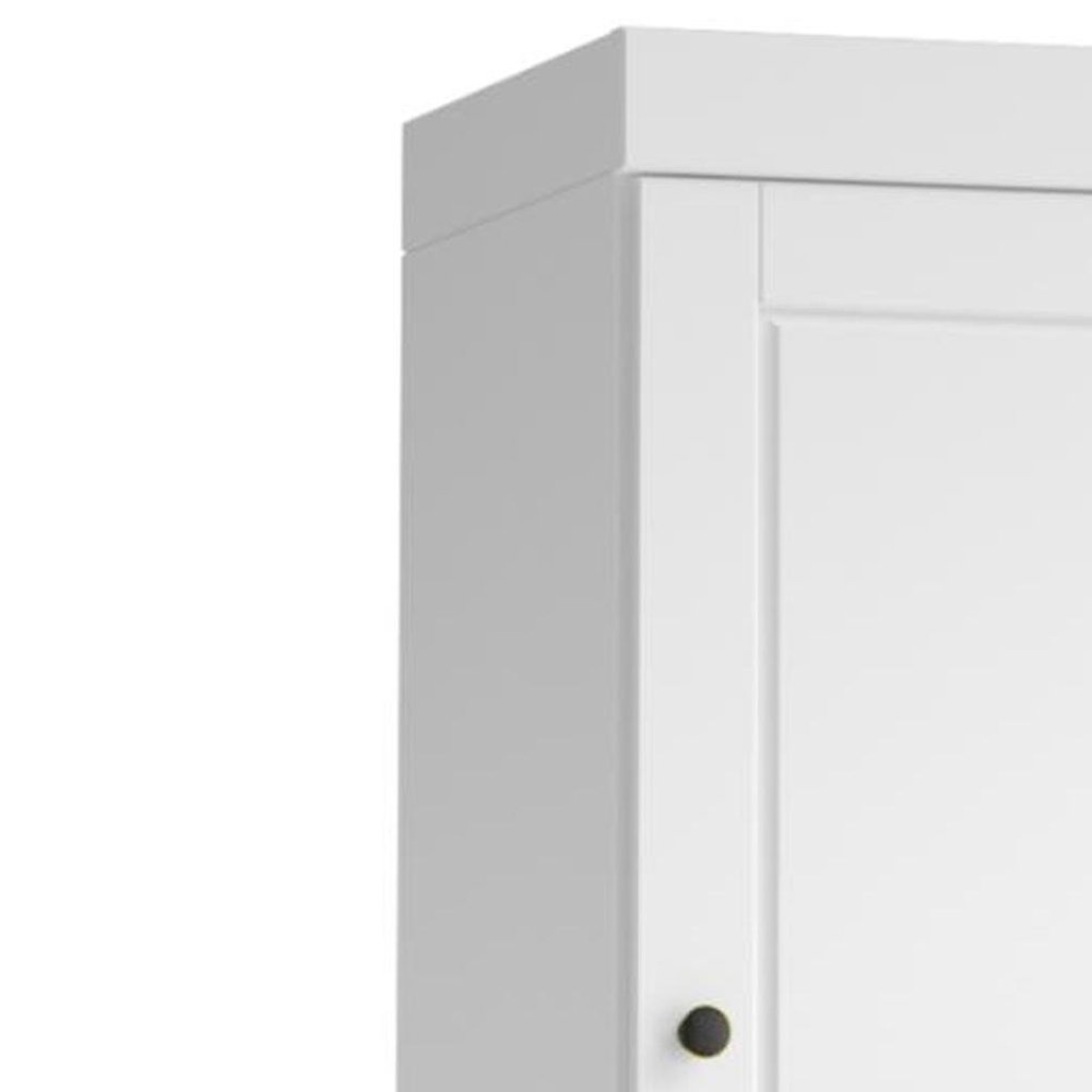 17" White Solid Wood Free Standing Double Door Linen Cabinet