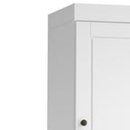 17" White Solid Wood Free Standing Double Door Linen Cabinet