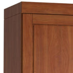 17" Coffee Solid Wood Free Standing Double Door Linen Cabinet