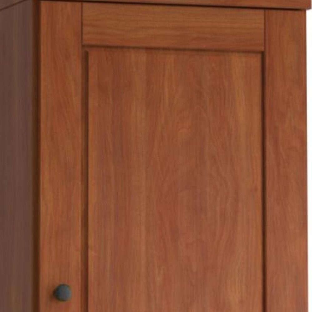 17" Coffee Solid Wood Free Standing Double Door Linen Cabinet