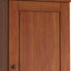 17" Coffee Solid Wood Free Standing Double Door Linen Cabinet