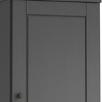 17" Gray Solid Wood Free Standing Double Door Linen Cabinet