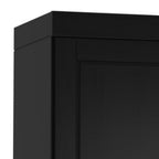 17" Black Solid Wood Free Standing Double Door Linen Cabinet