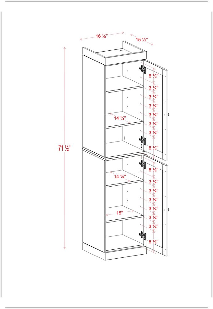17" Teal Blue Solid Wood Free Standing Double Door Linen Cabinet