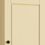 17" Yellow Solid Wood Free Standing Double Door Linen Cabinet