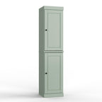 17" Sage Solid Wood Free Standing Double Door Linen Cabinet