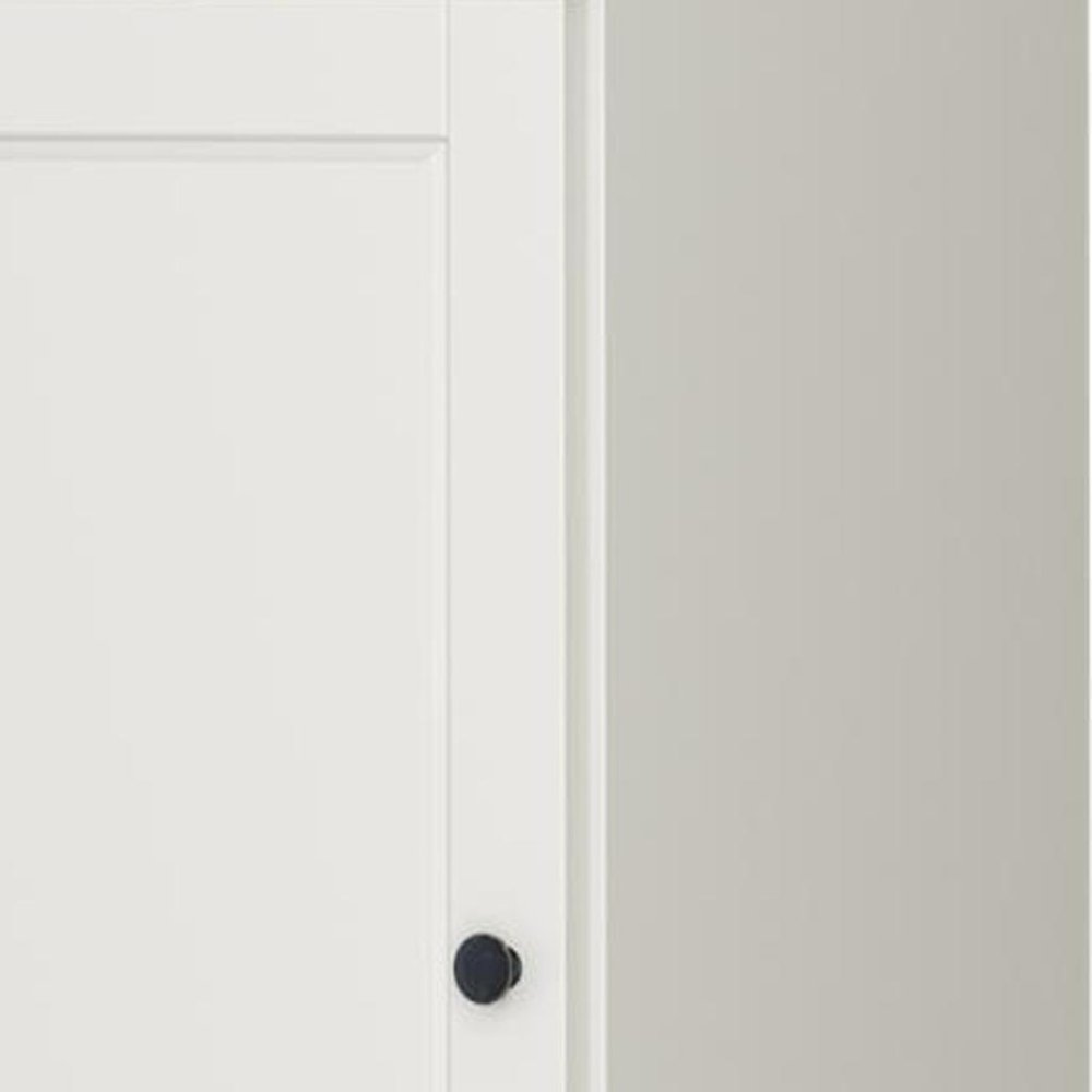 17" Off White Solid Wood Free Standing Double Door Linen Cabinet