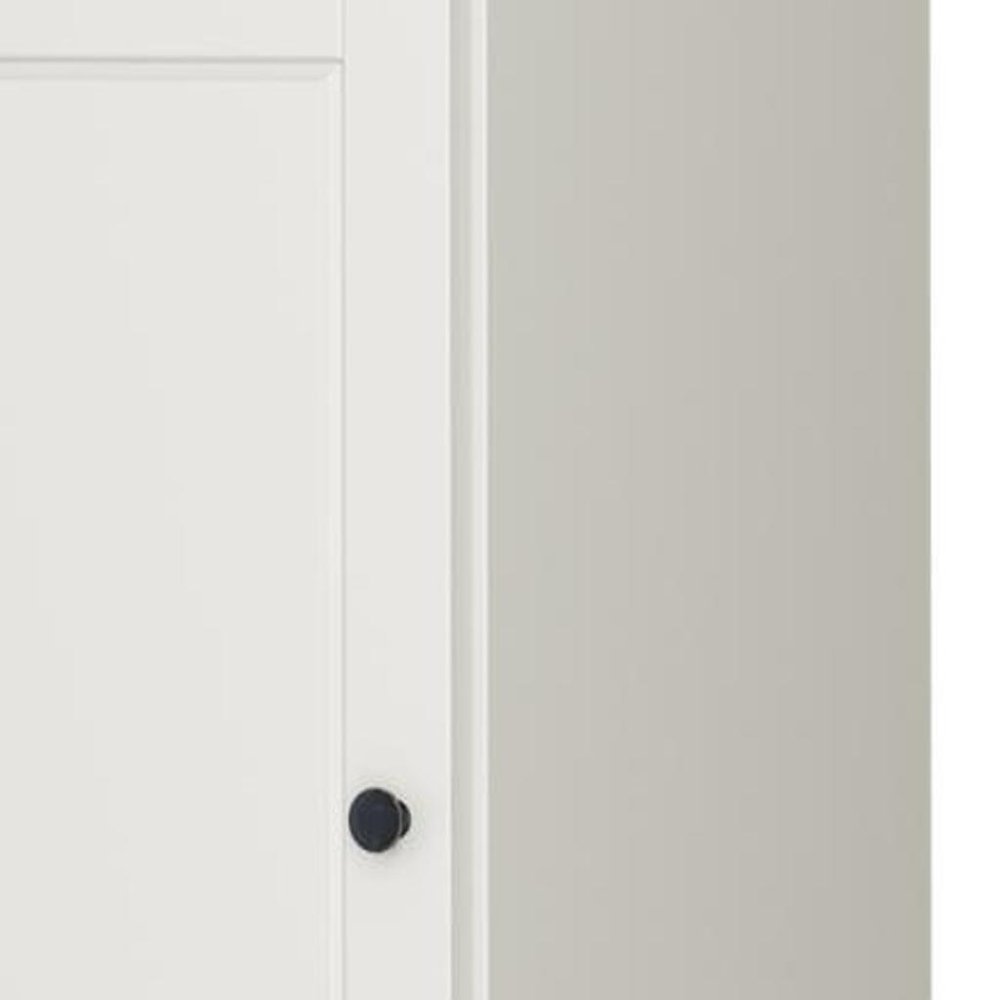 17" Off White Solid Wood Free Standing Double Door Linen Cabinet