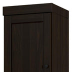 17" Espresso Solid Wood Free Standing Double Door Linen Cabinet