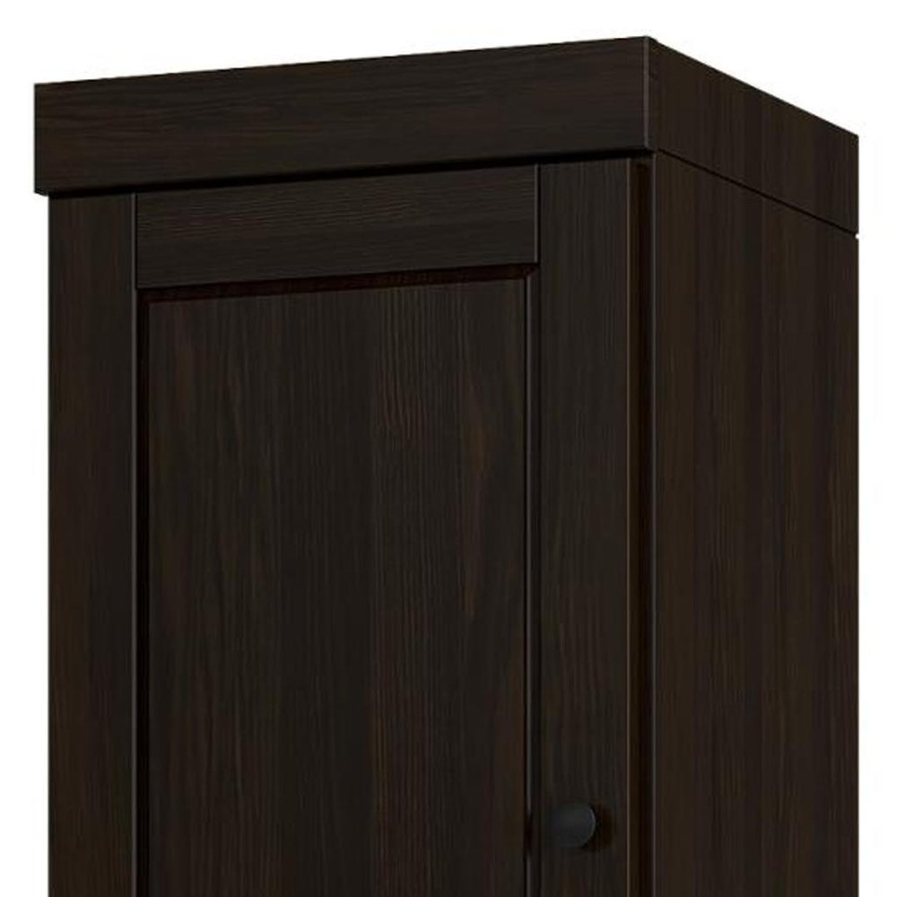 17" Espresso Solid Wood Free Standing Double Door Linen Cabinet