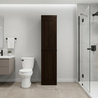 17" Espresso Solid Wood Free Standing Double Door Linen Cabinet