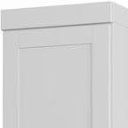 17" White Solid Wood Free Standing Double Door Linen Cabinet