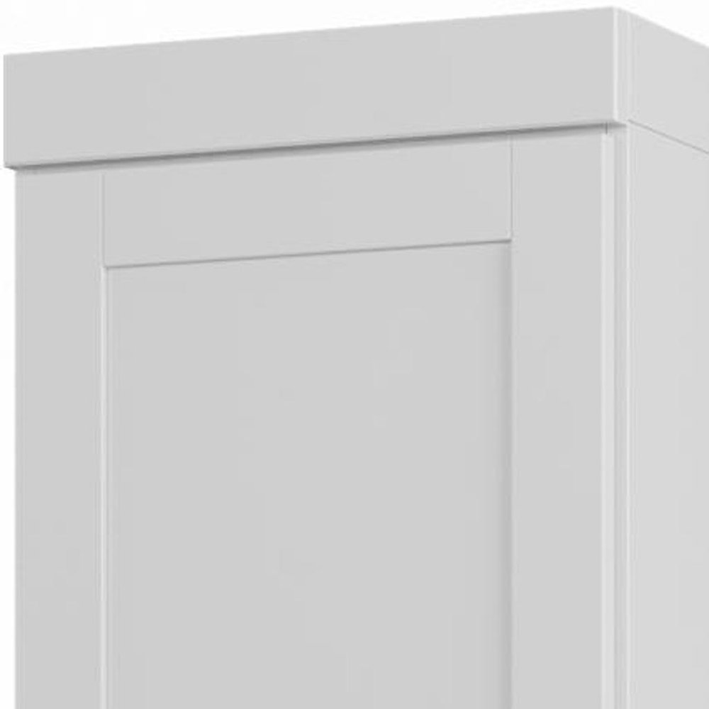 17" White Solid Wood Free Standing Double Door Linen Cabinet