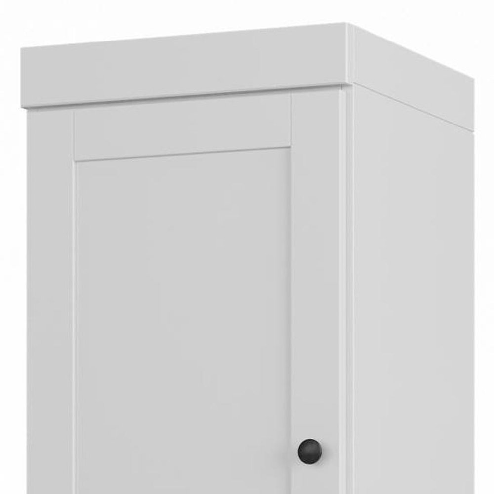 17" White Solid Wood Free Standing Double Door Linen Cabinet