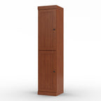 17" Coffee Solid Wood Free Standing Double Door Linen Cabinet