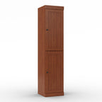 17" Coffee Solid Wood Free Standing Double Door Linen Cabinet