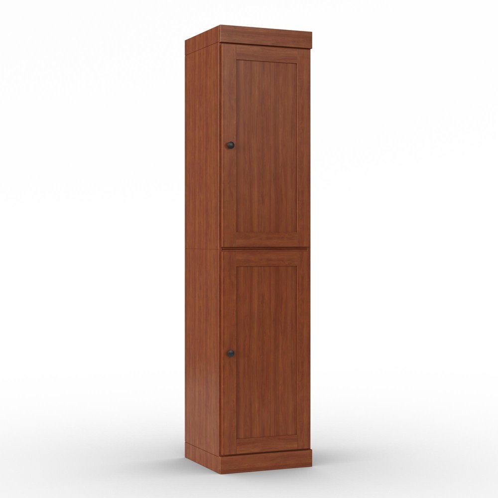 17" Coffee Solid Wood Free Standing Double Door Linen Cabinet