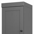 17" Gray Solid Wood Free Standing Double Door Linen Cabinet