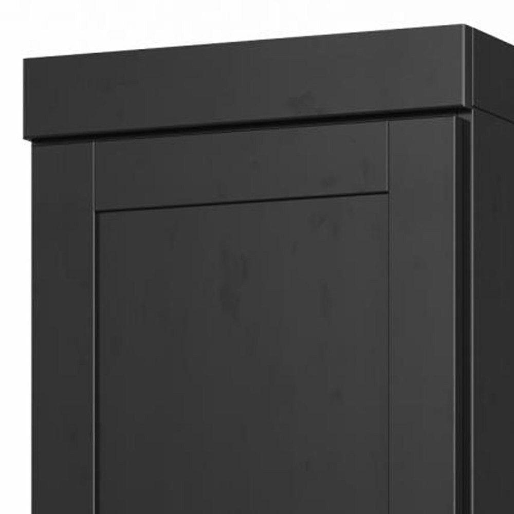 17" Black Solid Wood Free Standing Double Door Linen Cabinet